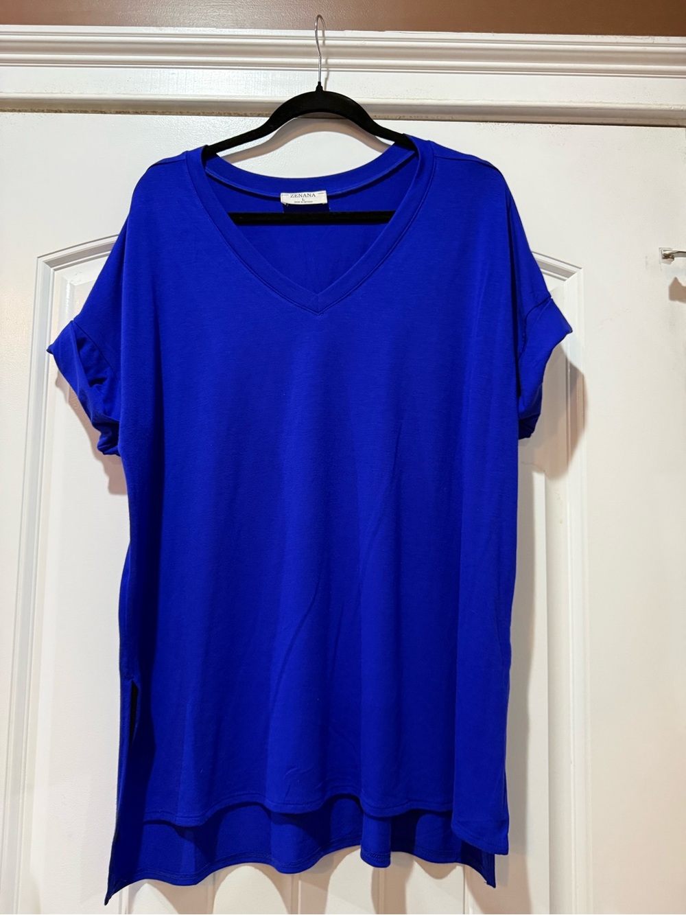 Zenana Outfitters Cobalt V-Neck Short Sleeve Tee